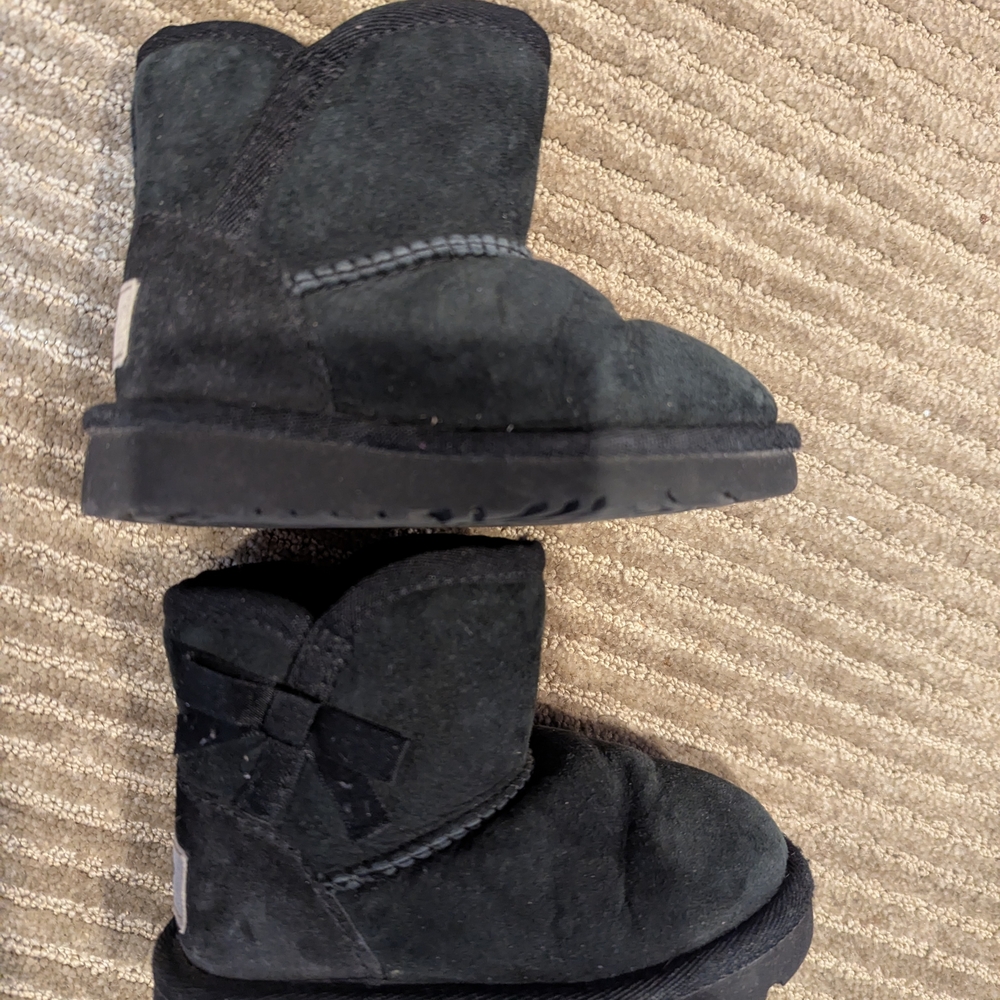 Kids Black Suede Ugg Boots